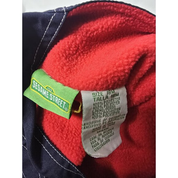 VTG Baby Toddler Sesame Street Elmo Fleece Lined Warm Overalls 18 Months Unisex - Picture 9 of 13